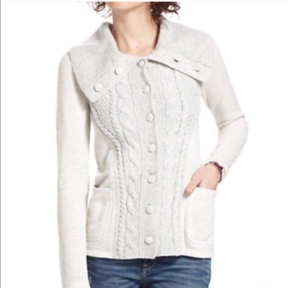 Anthropologie Sweaters - Saturday Sunday Fold Over Knit Wool Cardigan